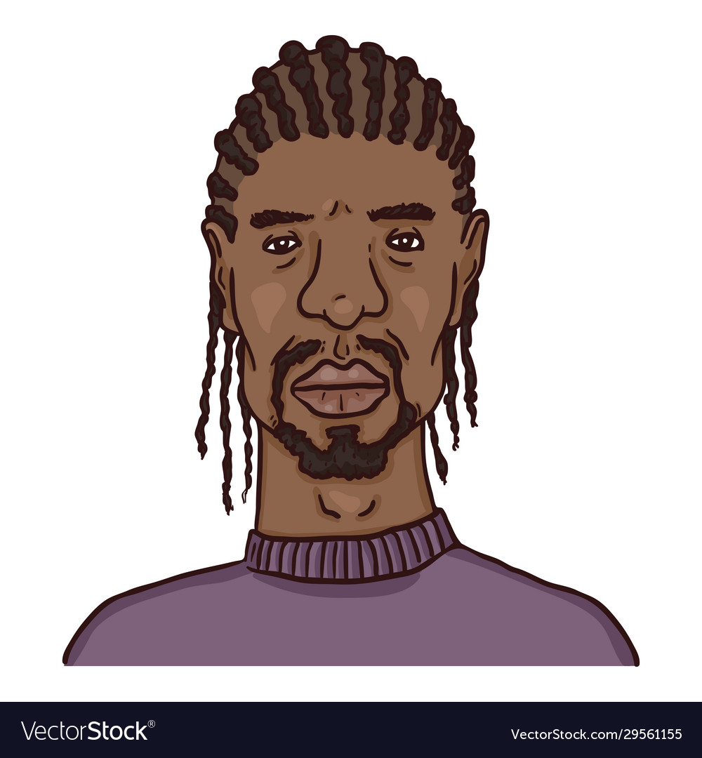 Cartoon Avatar African American Man With Afro Vector Image