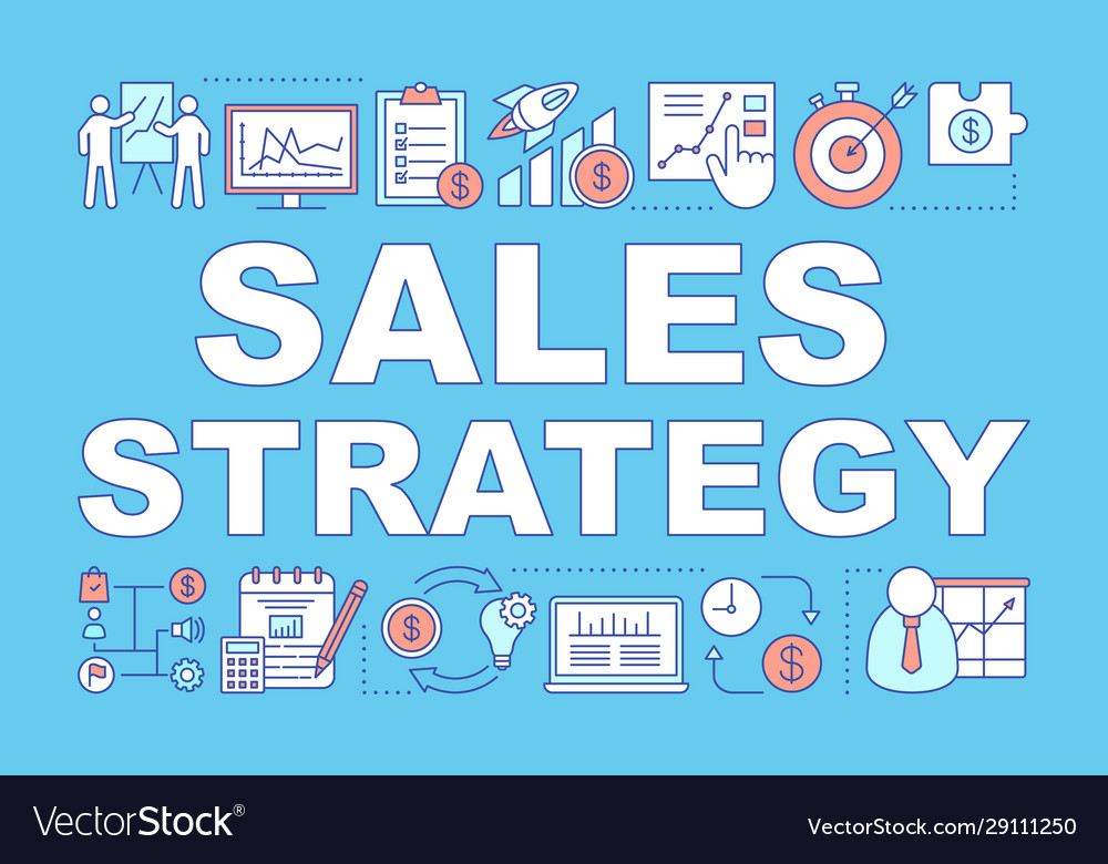 Sales Strategy Word Concepts Banner Royalty Free Vector