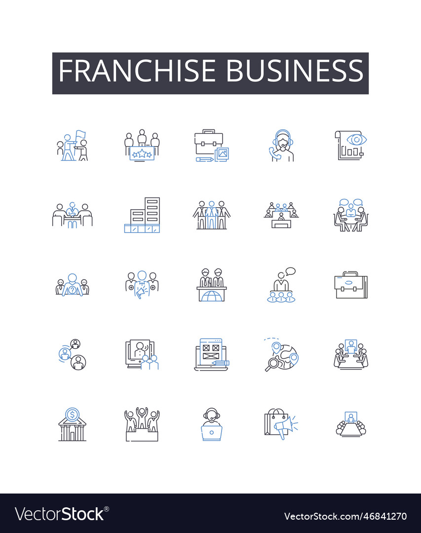 Franchise Business Line Icons Collection Vector Image