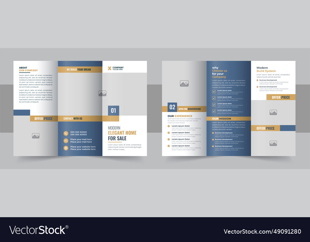 Real Estate Trifold Brochure Template Design Vector Image