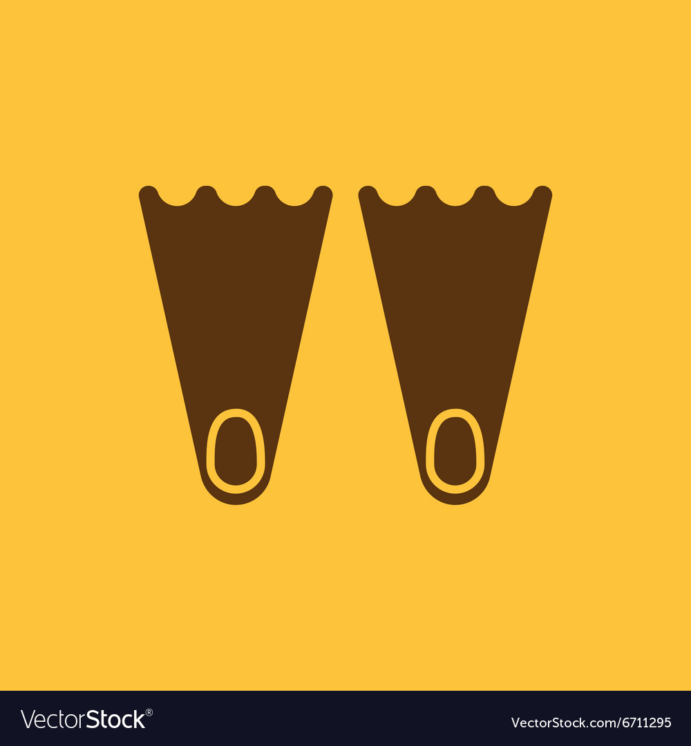 Flippers Icon Diving Symbol Flat Royalty Free Vector Image