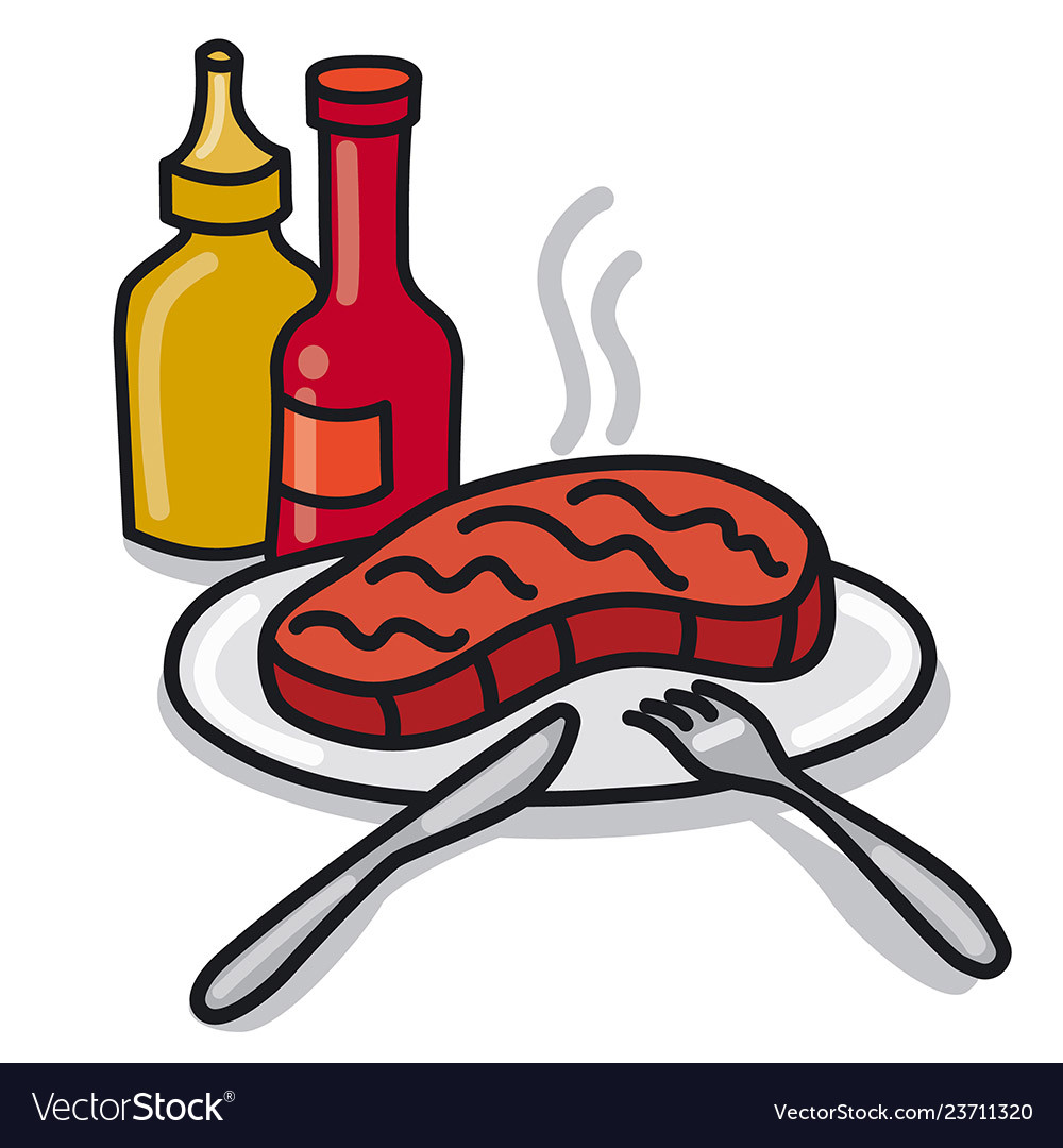 Roasted Steak Royalty Free Vector Image Vectorstock