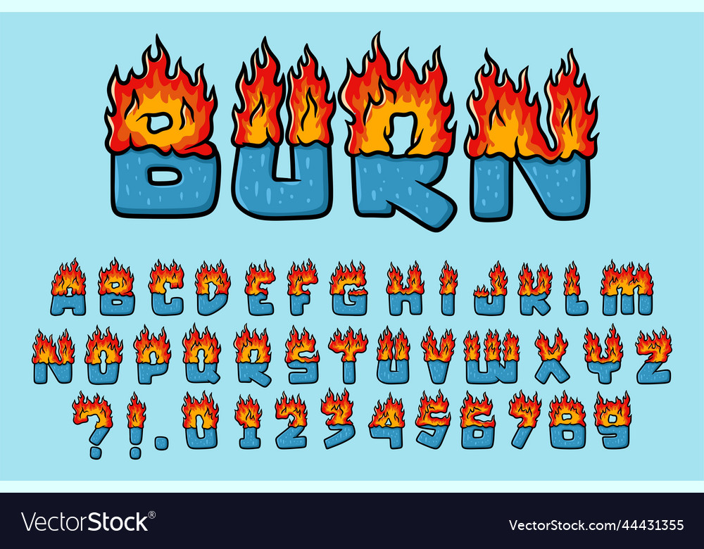 Burnt Alphabet Monster Graffiti Text Letter Vector Image