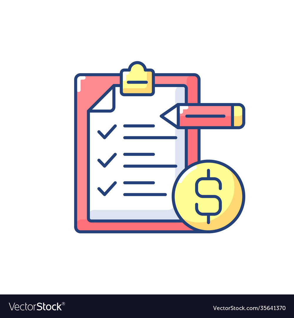 Budgeting Rgb Color Icon Royalty Free Vector Image