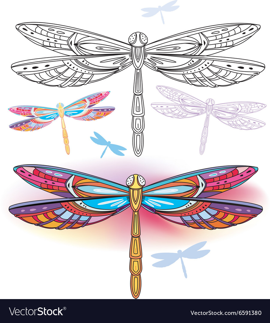 Abstract Dragonfly Royalty Free Vector Image VectorStock