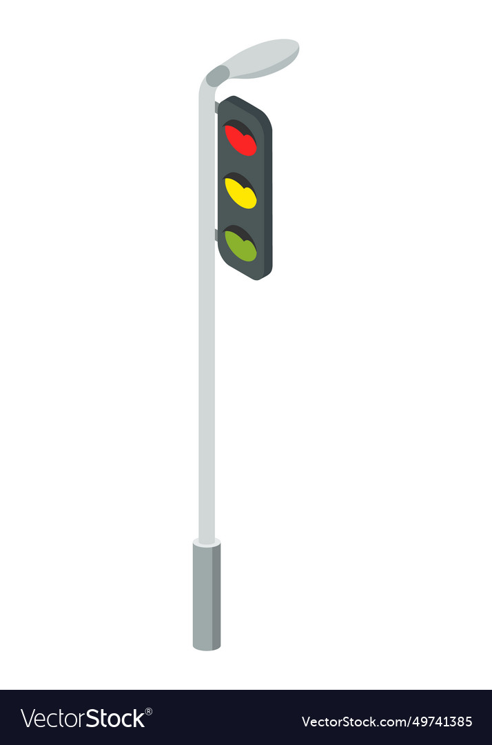 Isometric Traffic Light Icon Royalty Free Vector Image