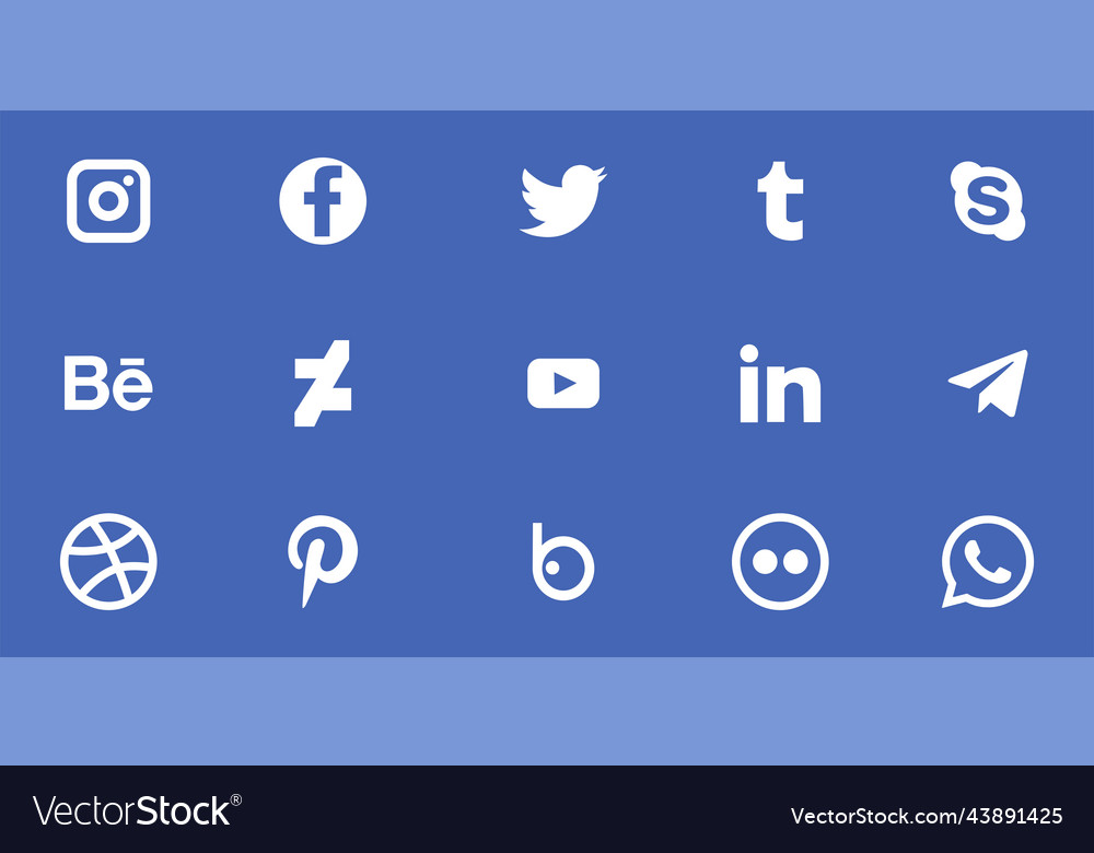 Collection Of Popular Social Media Logo Royalty Free Vector