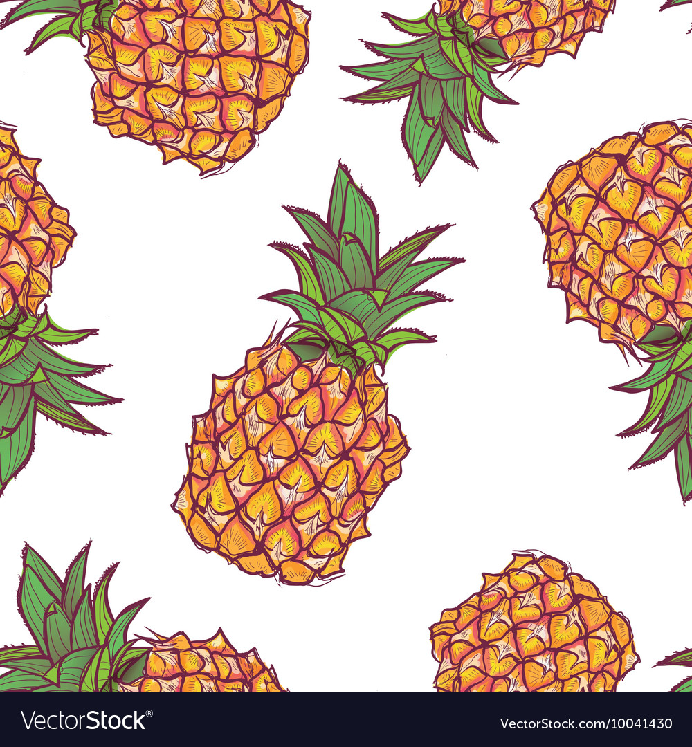 Seamless Pattern With Pineapple Royalty Free Vector Image