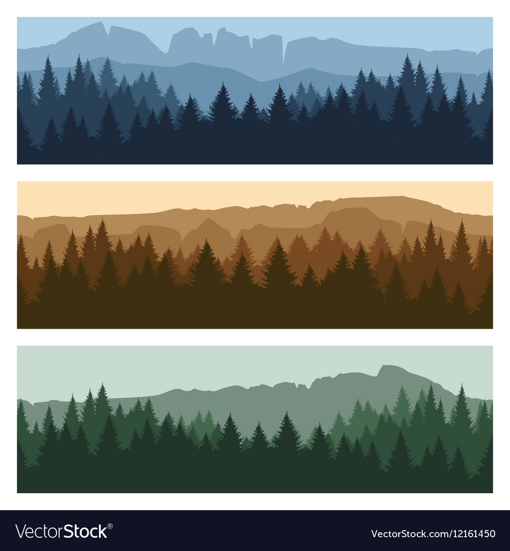 Outdoor Mountain Landscape Banners Royalty Free Vector Image