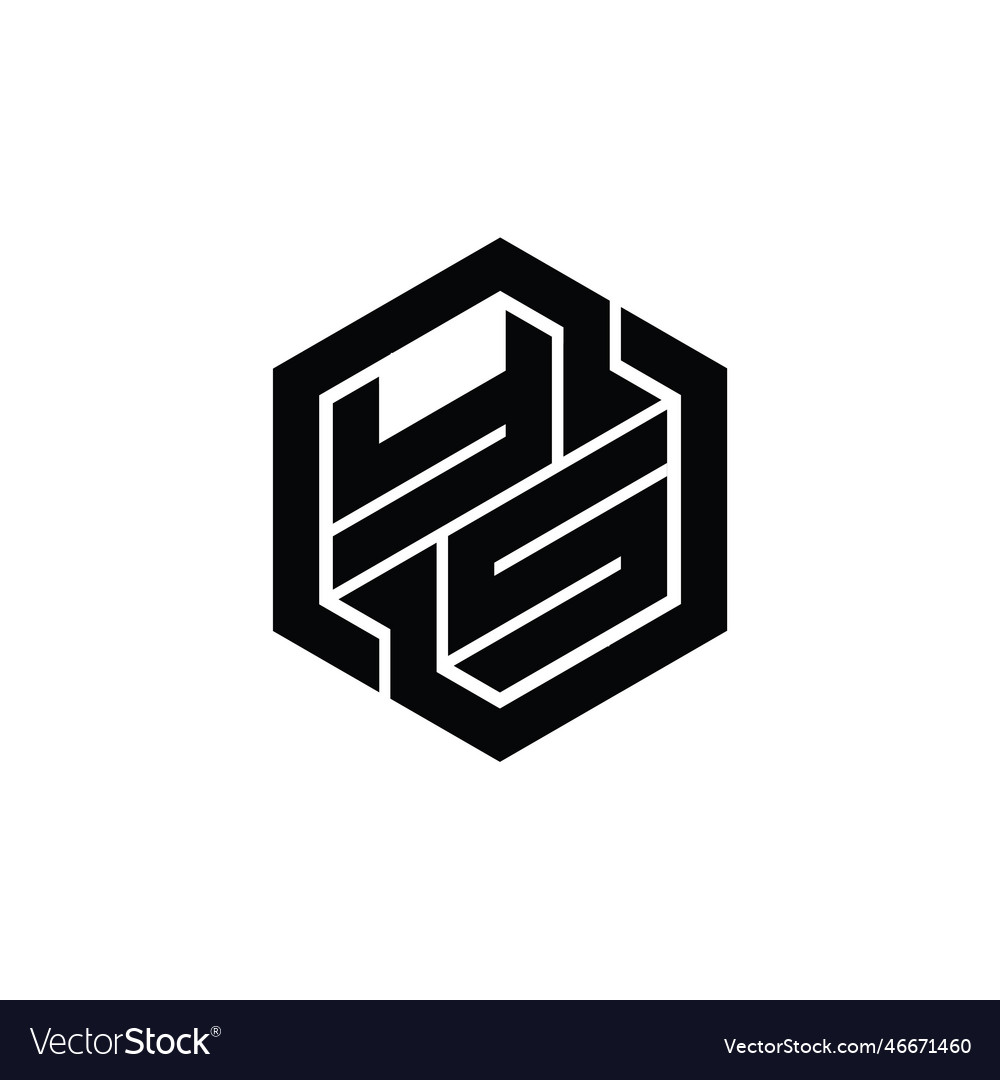 Ys Logo Monogram Gaming Hexagon Geometric Shape Vector Image