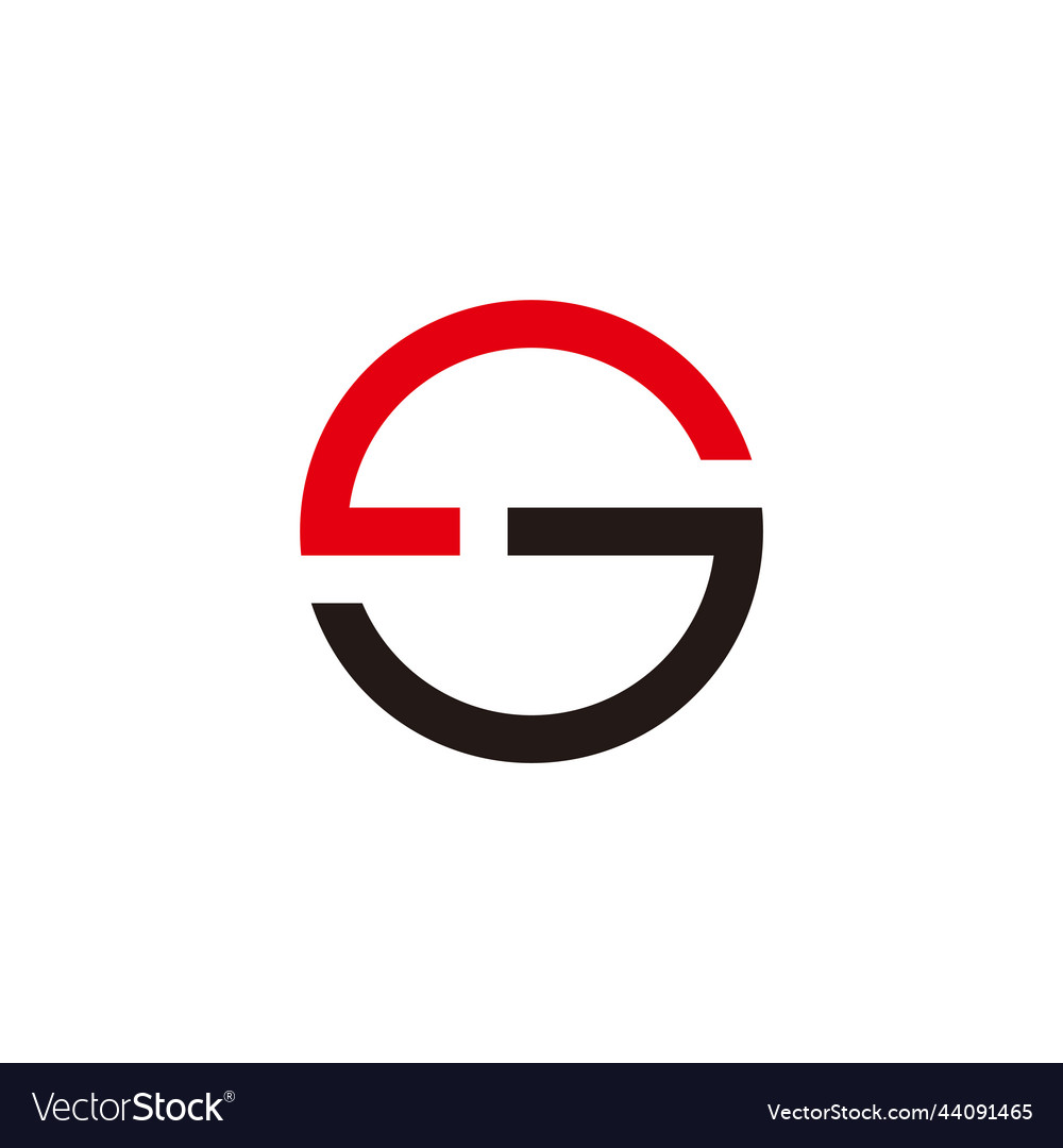 Letter Sg Simple Geometric Round Circle Logo Vector Image