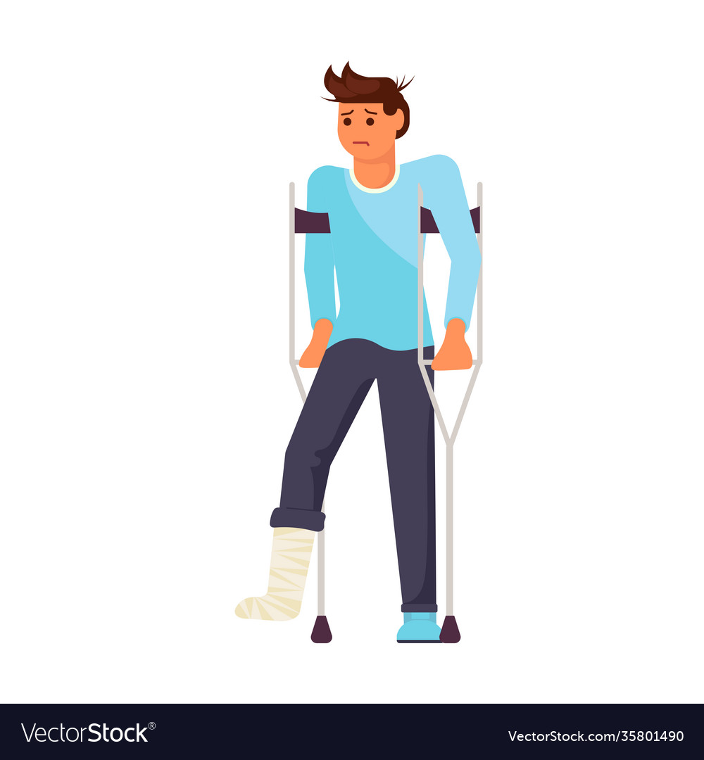 Injured Man With Broken Leg Royalty Free Vector Image