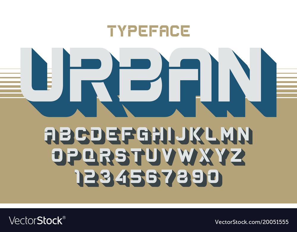 Depth Decorative Font Design Alphabet Royalty Free Vector