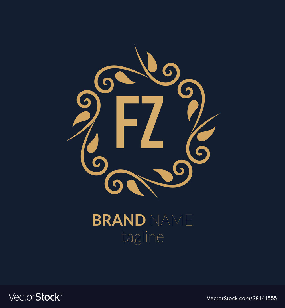 Initial Letter Fz Creative Elegant Logo Template Vector Image