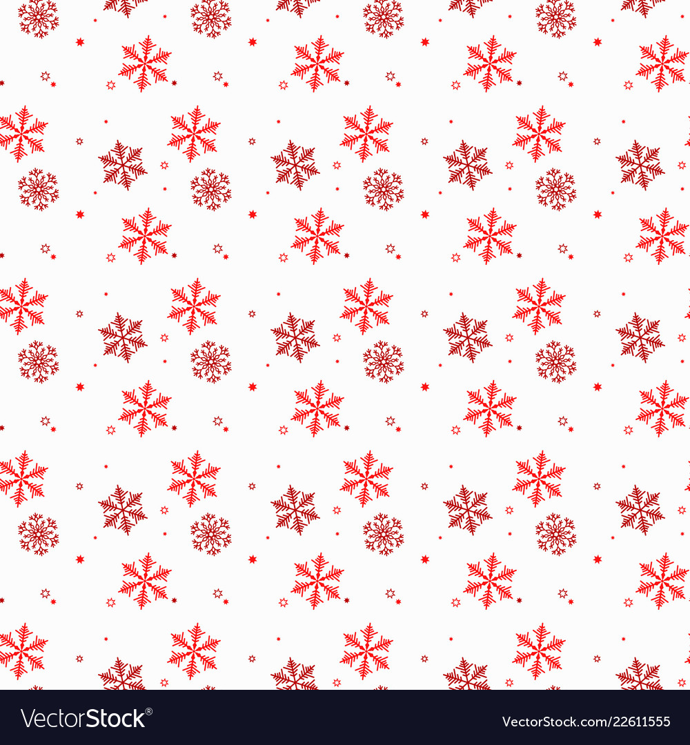 Seamless Winter Pattern Background Of Snowflakes Vector Image