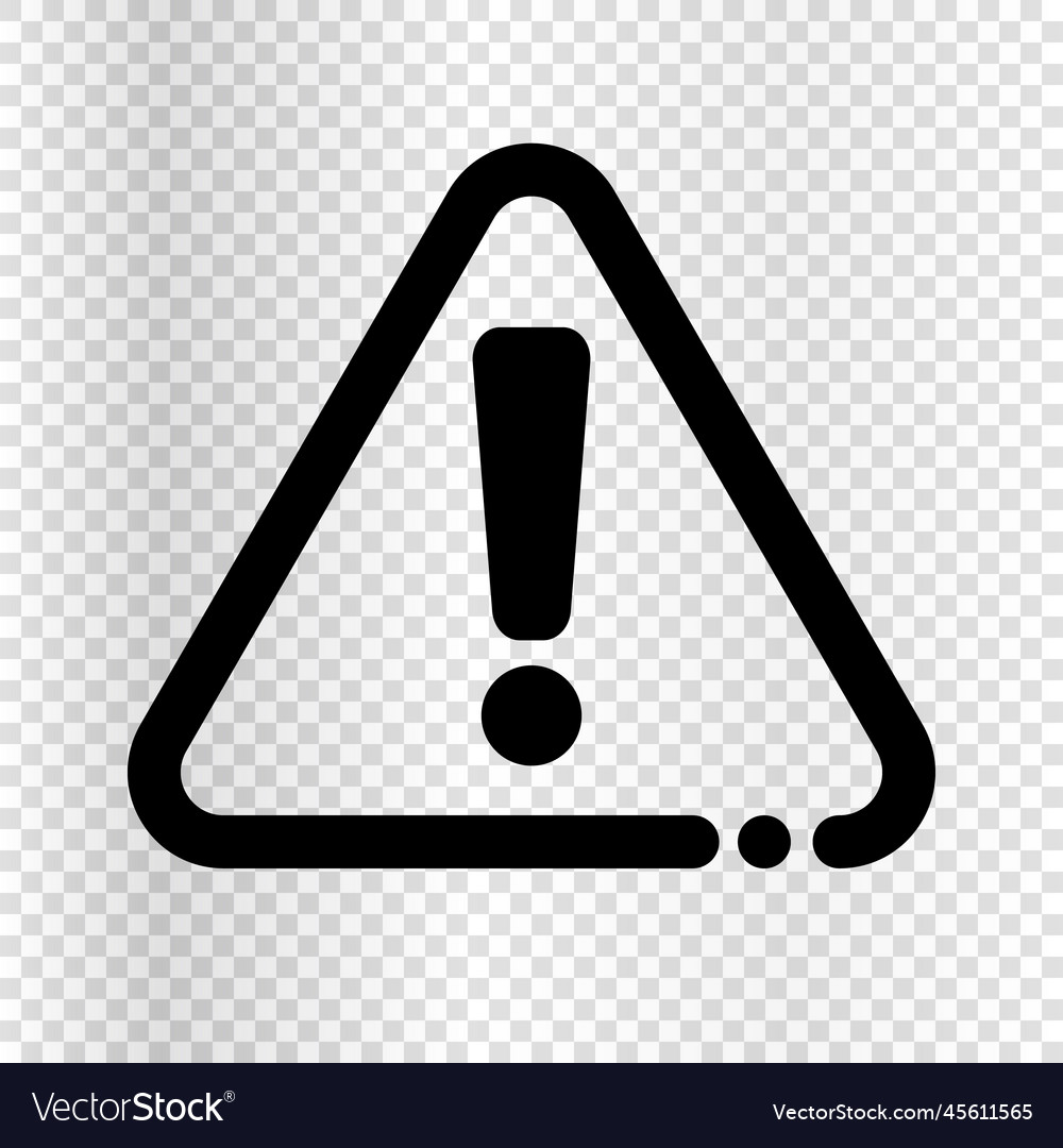 Caution Mark Isolated On Transparent Background Vector Image