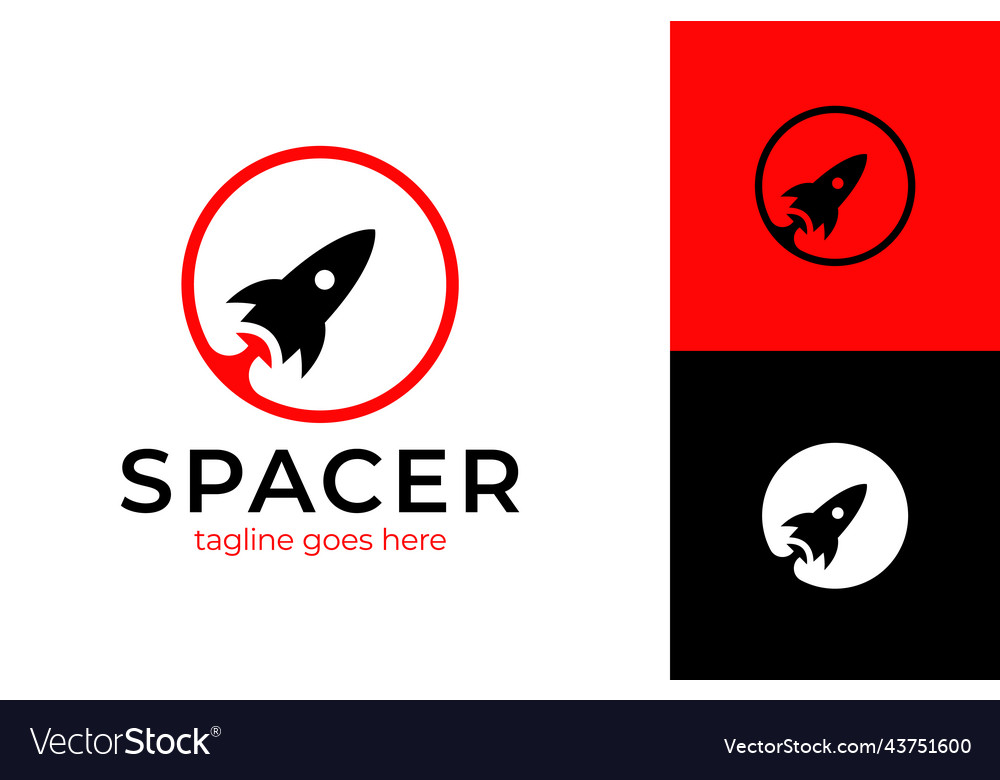 Rocket Logo Launch Circle Design Royalty Free Vector Image