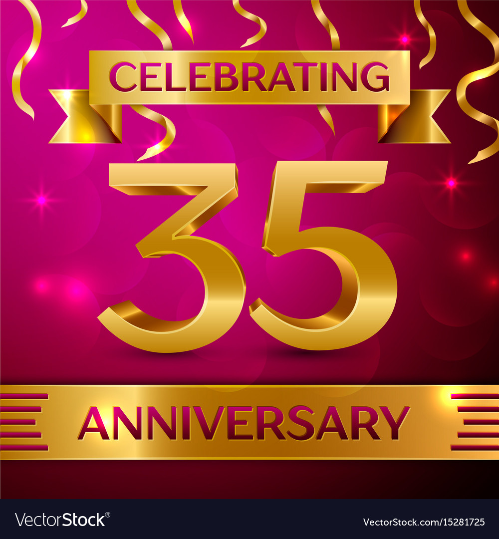 Thirty Five Years Anniversary Celebration Design Vector Image