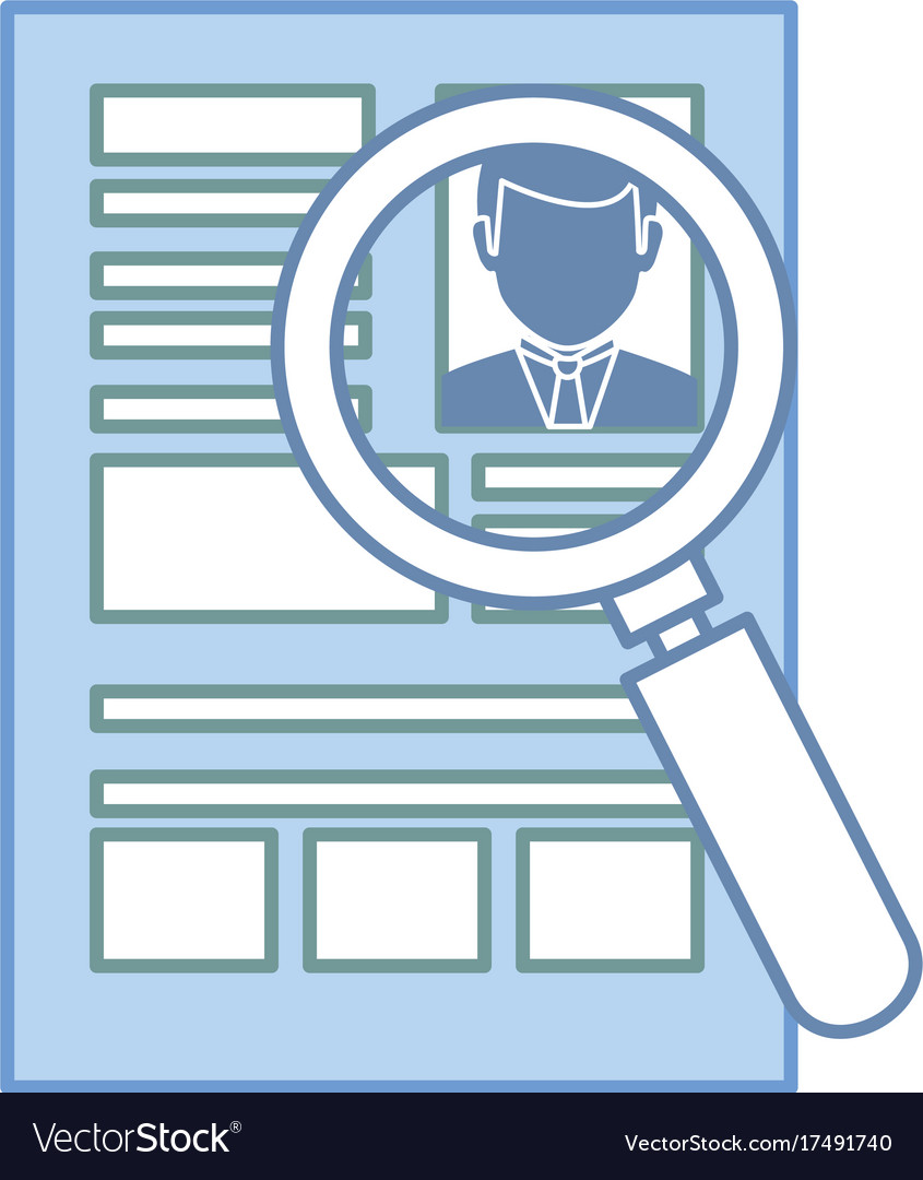 Magnifying Glass With Curriculum Vitae Isolated Vector Image