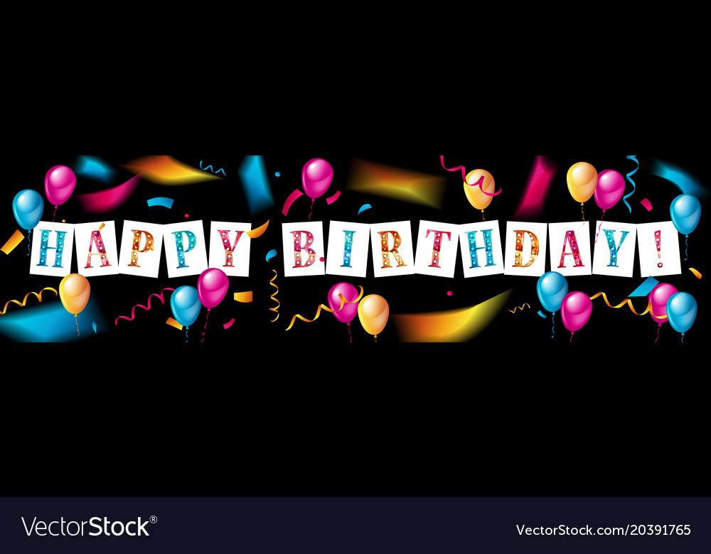 Happy Birthday Celebration Typography Design Vector Image