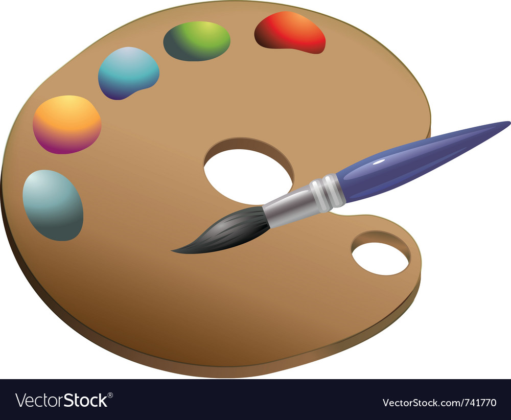 Palette Paintbrush Royalty Free Vector Image VectorStock