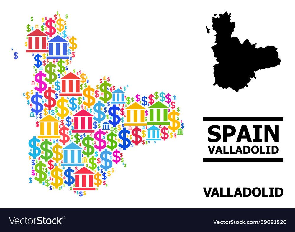 Mosaic Map Of Valladolid Province Royalty Free Vector Image