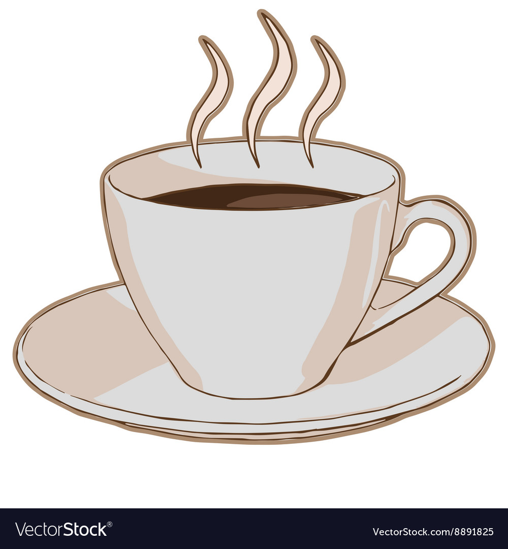 Hot Coffee In A Cup Royalty Free Vector Image VectorStock