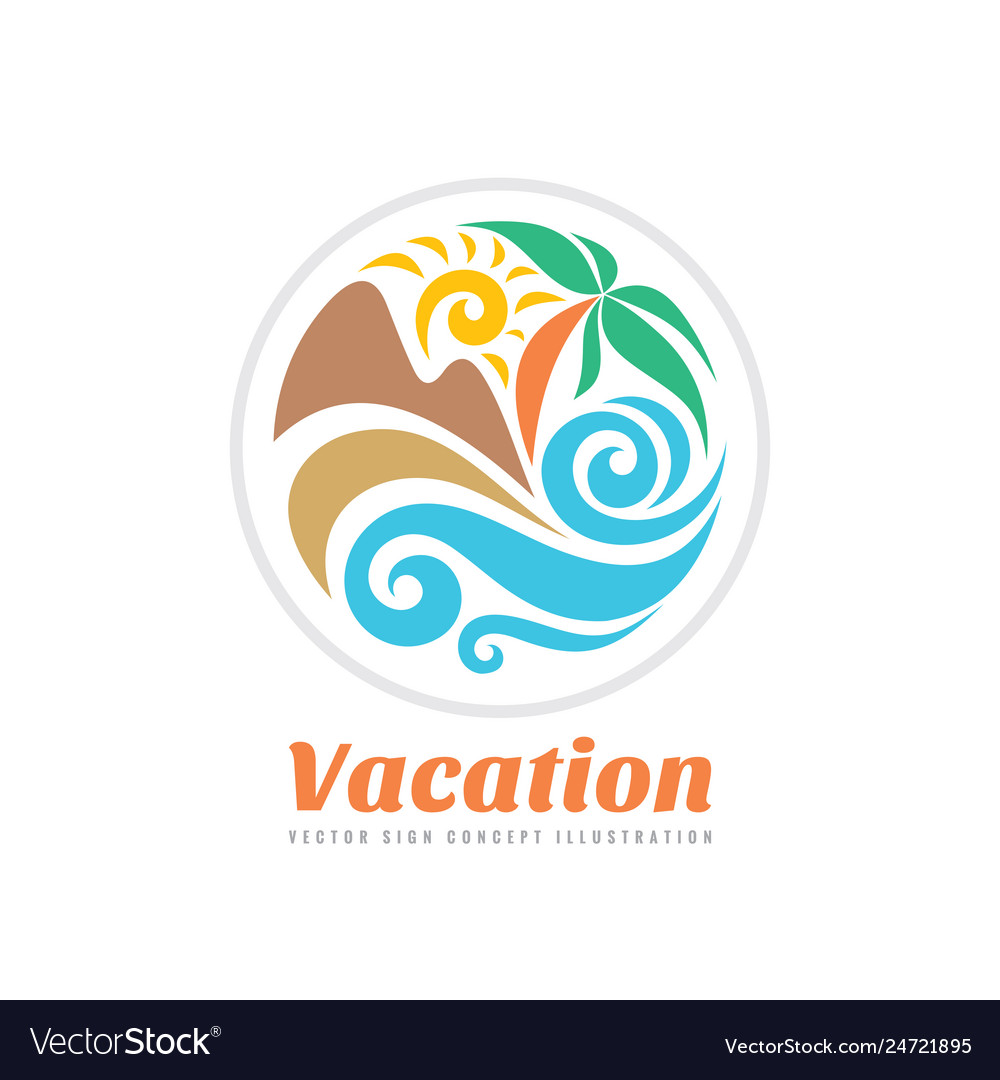 Summer Travel Vacation Logo Concept Royalty Free Vector