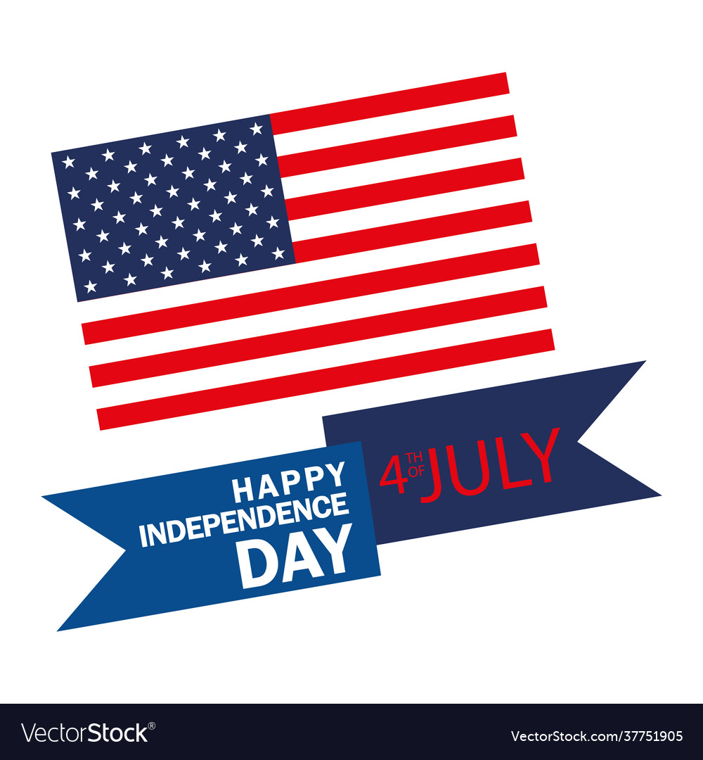 Happy Independence Day Flag Royalty Free Vector Image