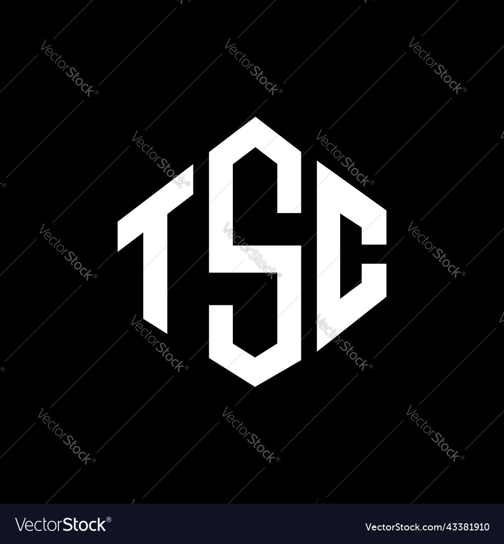 Tsc Letter Logo Design With Polygon Shape Vector Image