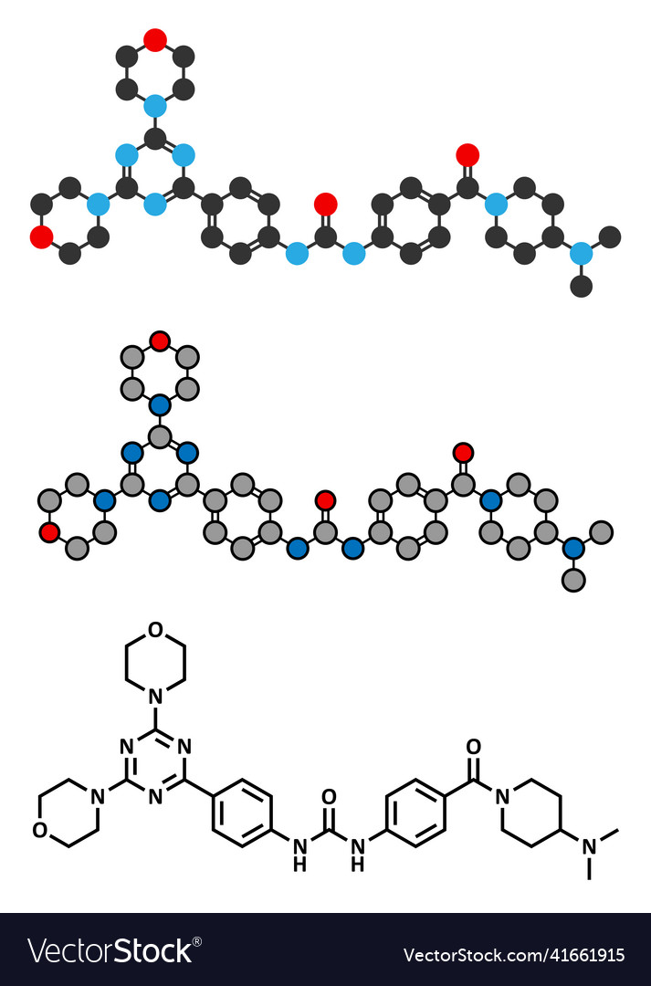 Gedatolisib Cancer Drug Molecule Stylized D Vector Image