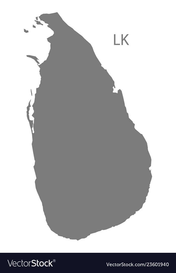 Sri Lanka Map Grey Royalty Free Vector Image VectorStock