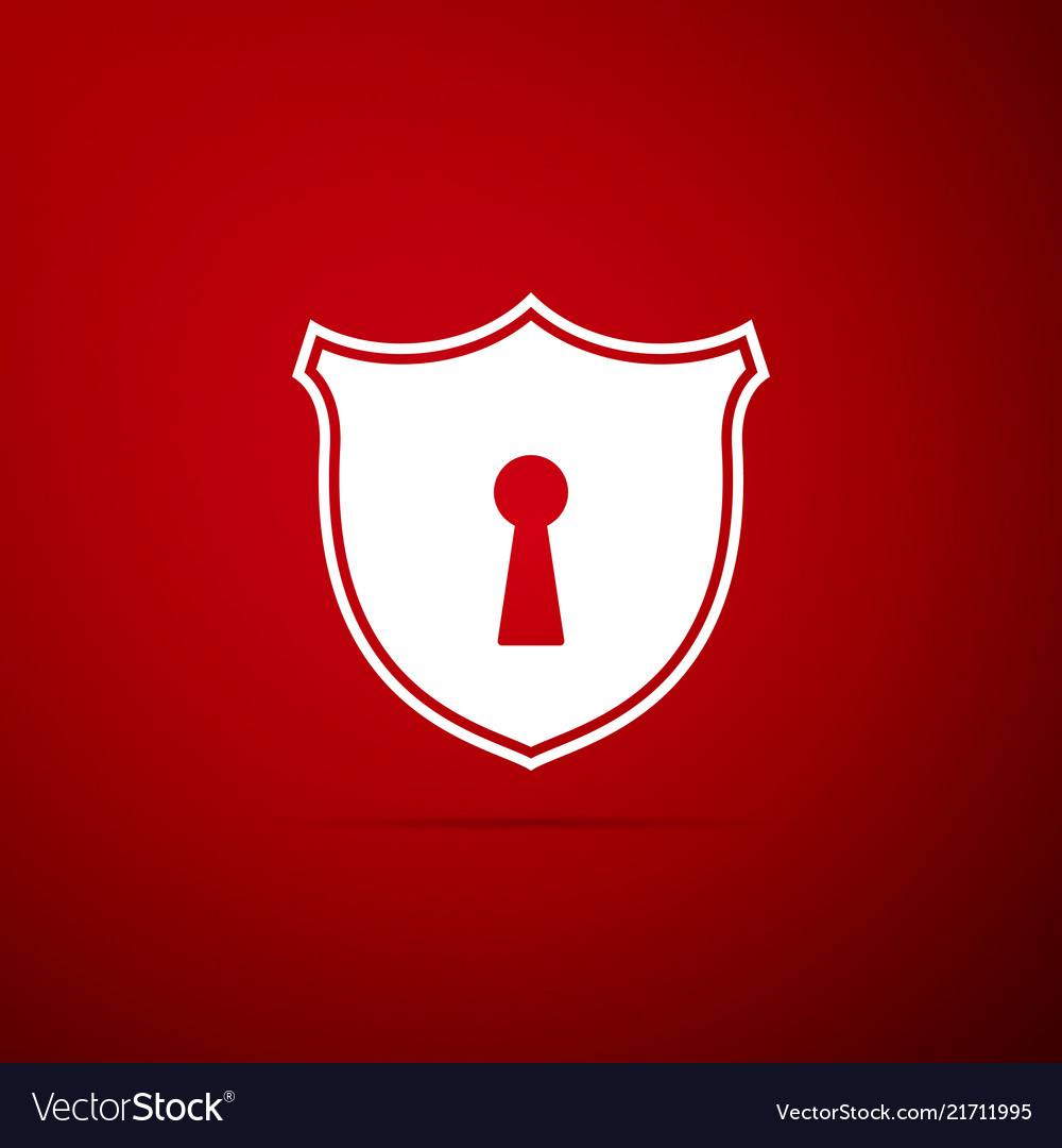 Shield With Keyhole Icon Protection And Security Vector Image