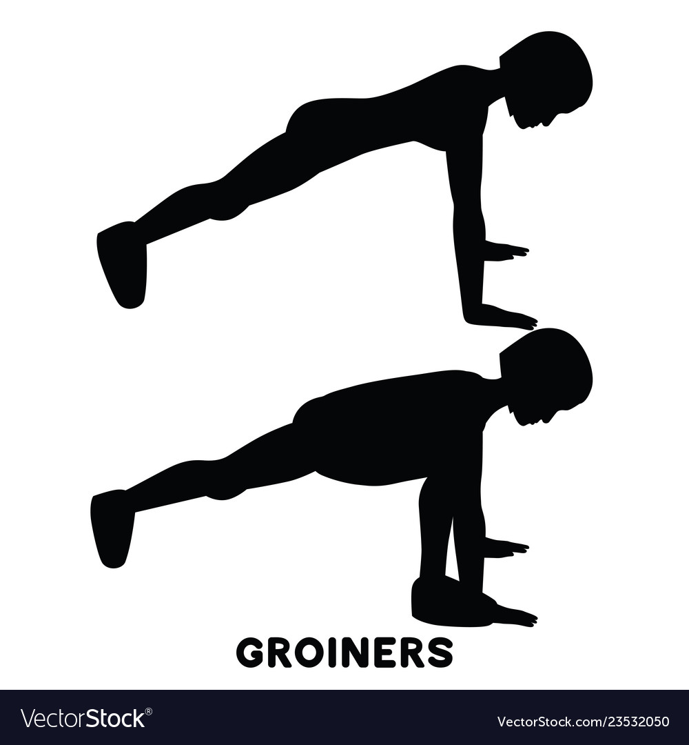 Groiners Plank Planking Sport Exersice Royalty Free Vector