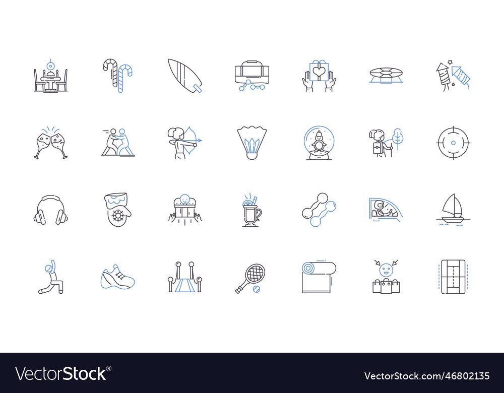 Games Line Icons Collection Strategy Adventure Vector Image