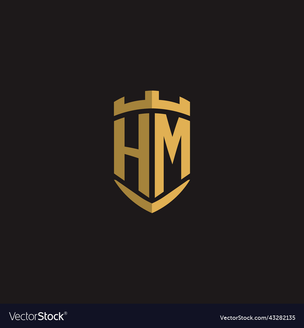 Initials Hm Logo Monogram With Shield Style Design