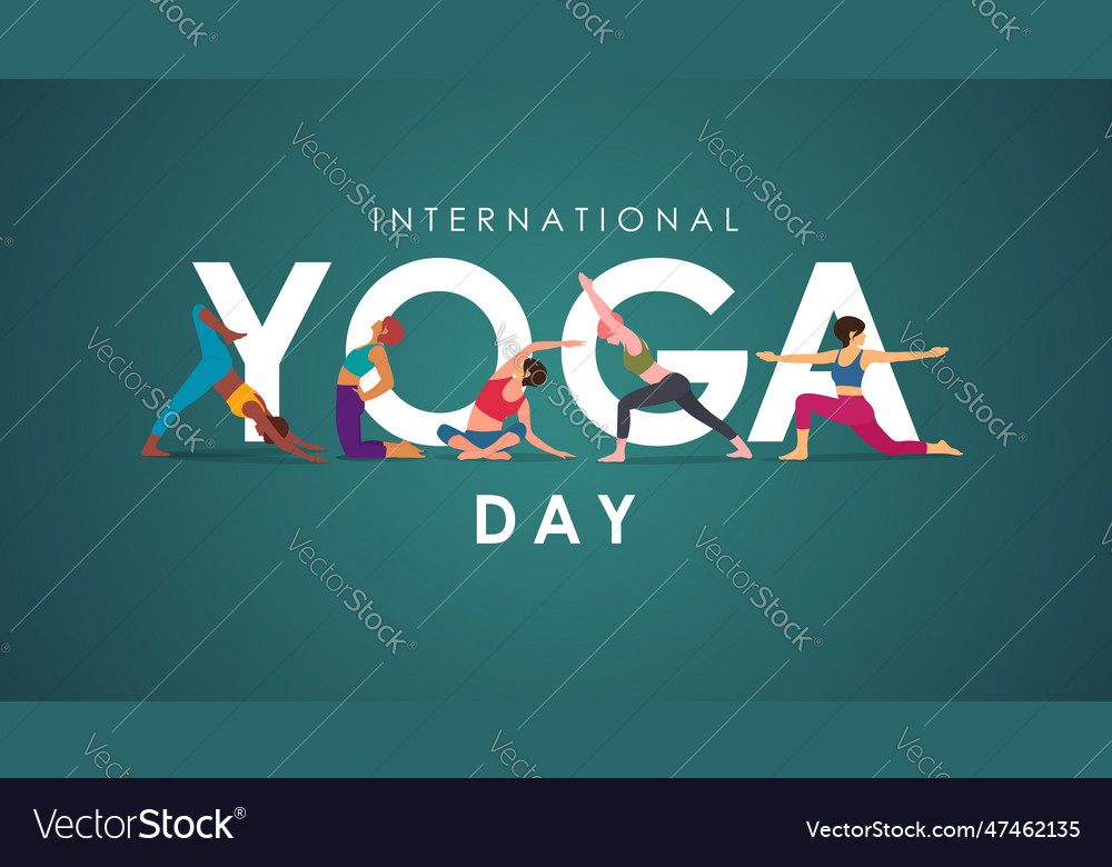 International Yoga Day Banner Or Poster Royalty Free Vector