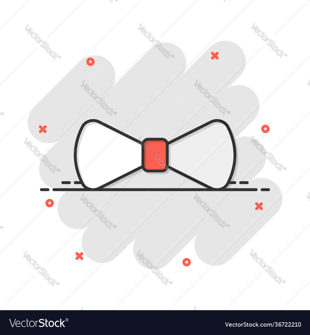 Cartoon Bow Tie Icon In Comic Style Necktie Sign Vector Image