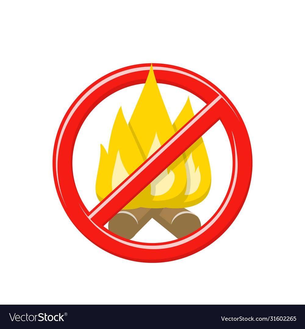 No Fire Sign Forbidden Open Fire Symbol Royalty Free Vector