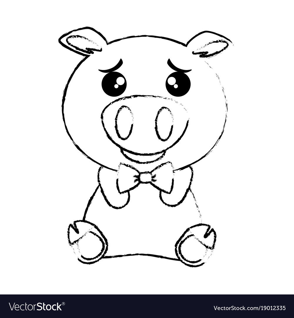 Cute Pig Emoji Kawaii Royalty Free Vector Image