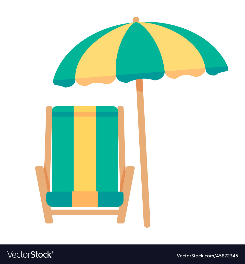 Colorful Beach Chairs For Relaxing By The Sea Vector Image