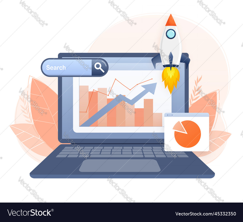 Seo Optimization Web Analytics And Marketing Vector Image