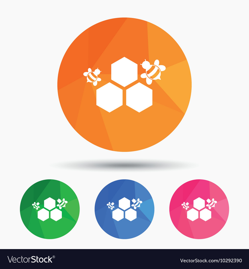 Honeycomb Sign Icon Honey Cells Symbol Royalty Free Vector