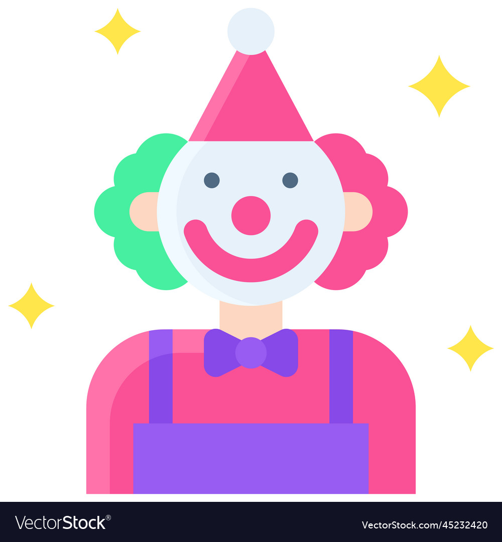 Clown Icon New Year Realated Royalty Free Vector Image