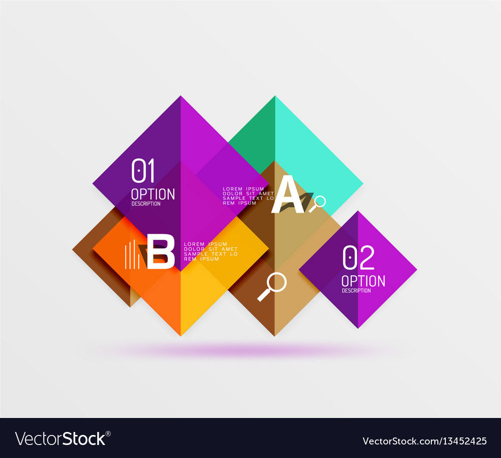 Modern Flying Square Infographic Royalty Free Vector Image