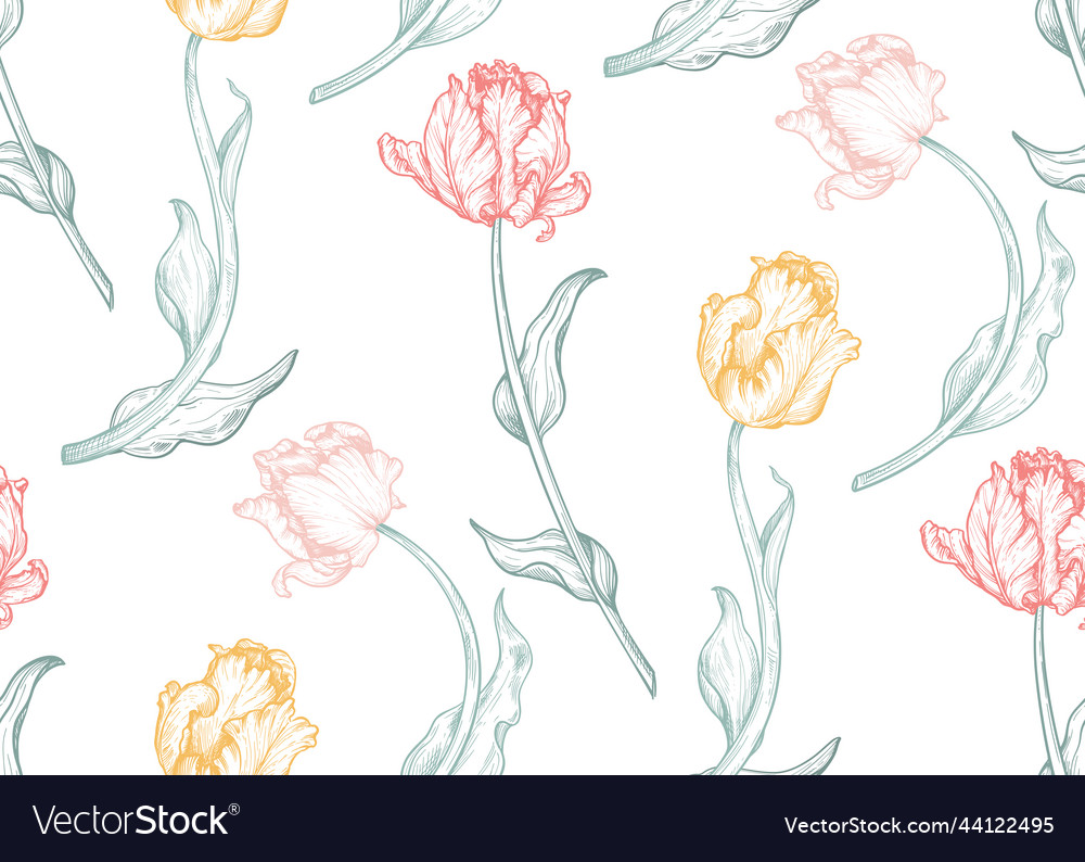 Beautiful Hand Drawn Seamless Patterns Royalty Free Vector