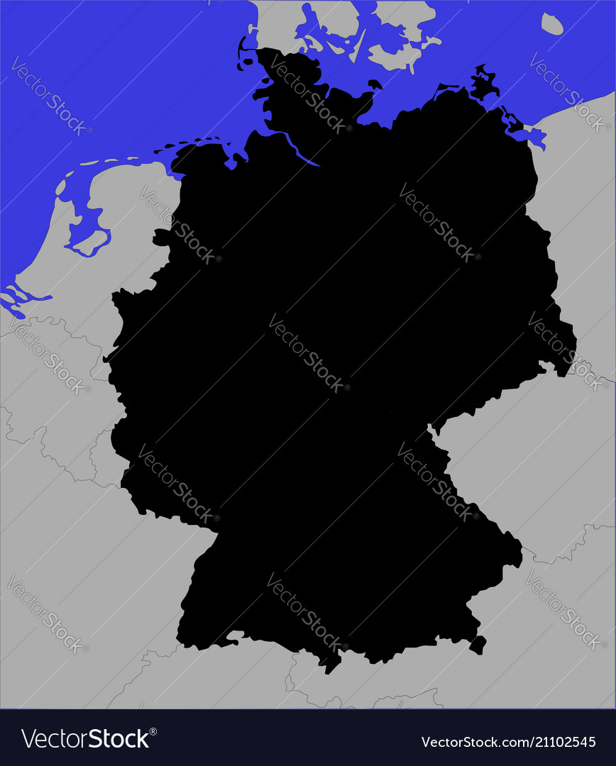 Black Map Of Germany Royalty Free Vector Image