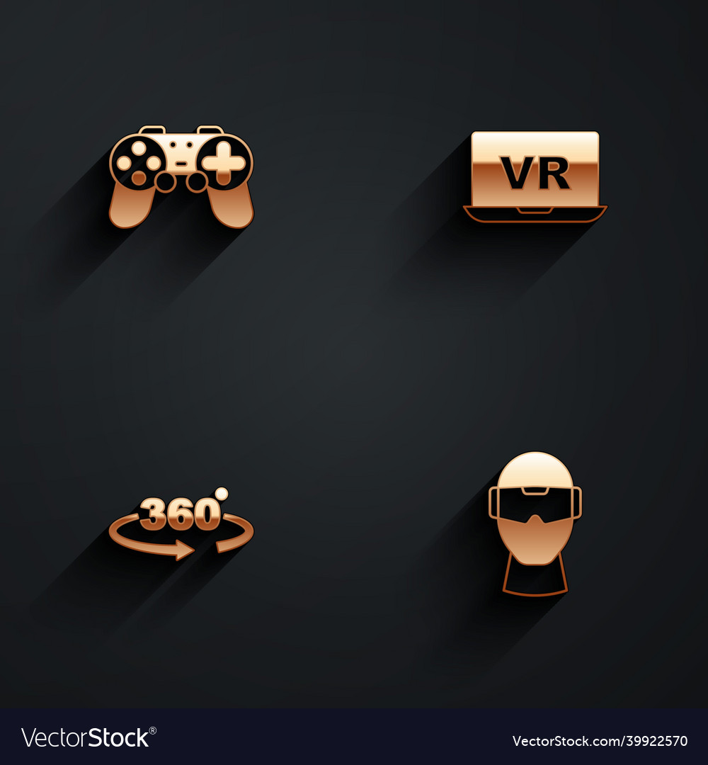 Set Gamepad Virtual Reality Degree View Vector Image