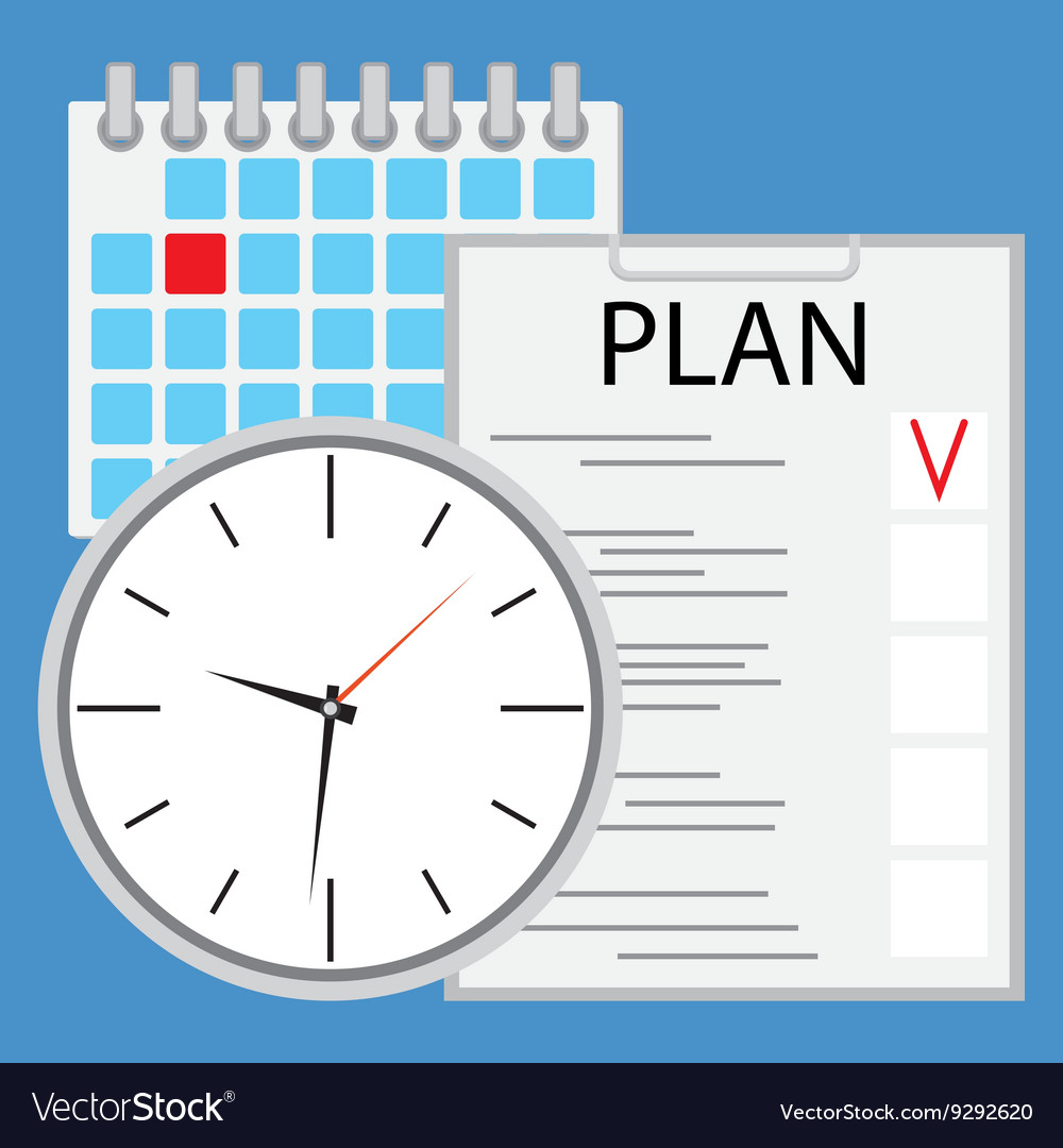 Planning And Organization Of Time Flat Royalty Free Vector