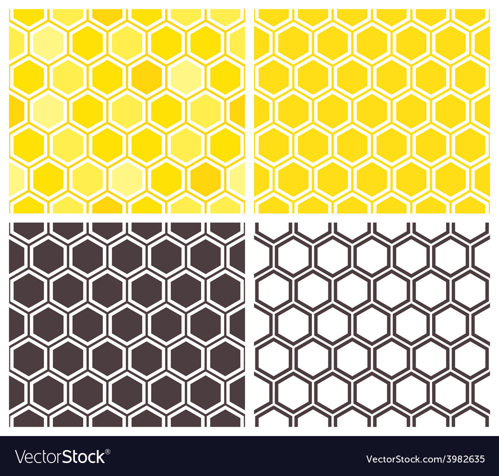 Honeycomb Seamless Pattern Set Royalty Free Vector Image